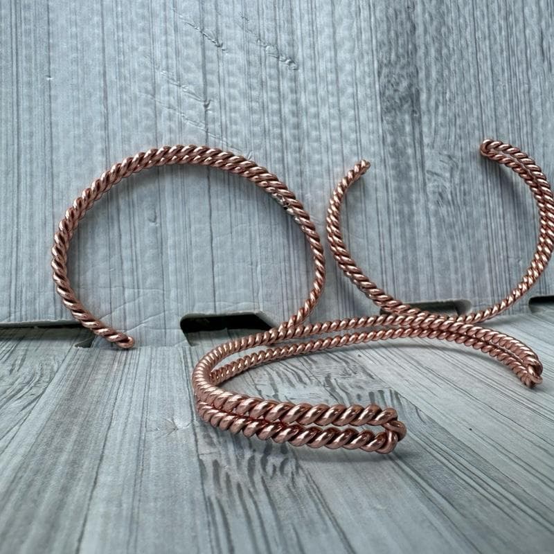 Hand-Wound Copper Tensor Ring Cuff Bracelet