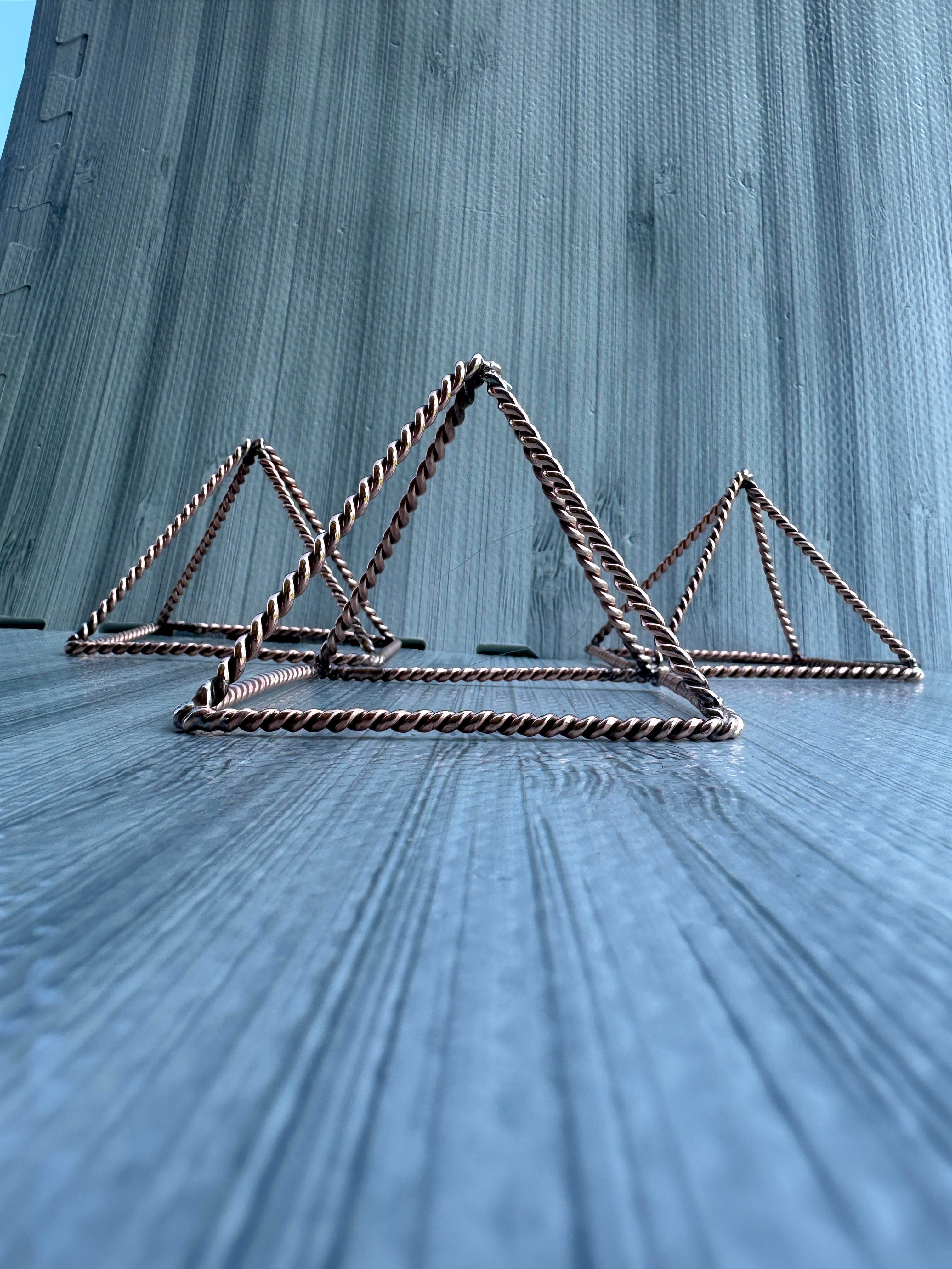 177Hz Copper Tensor Ring Pyramid — Small
